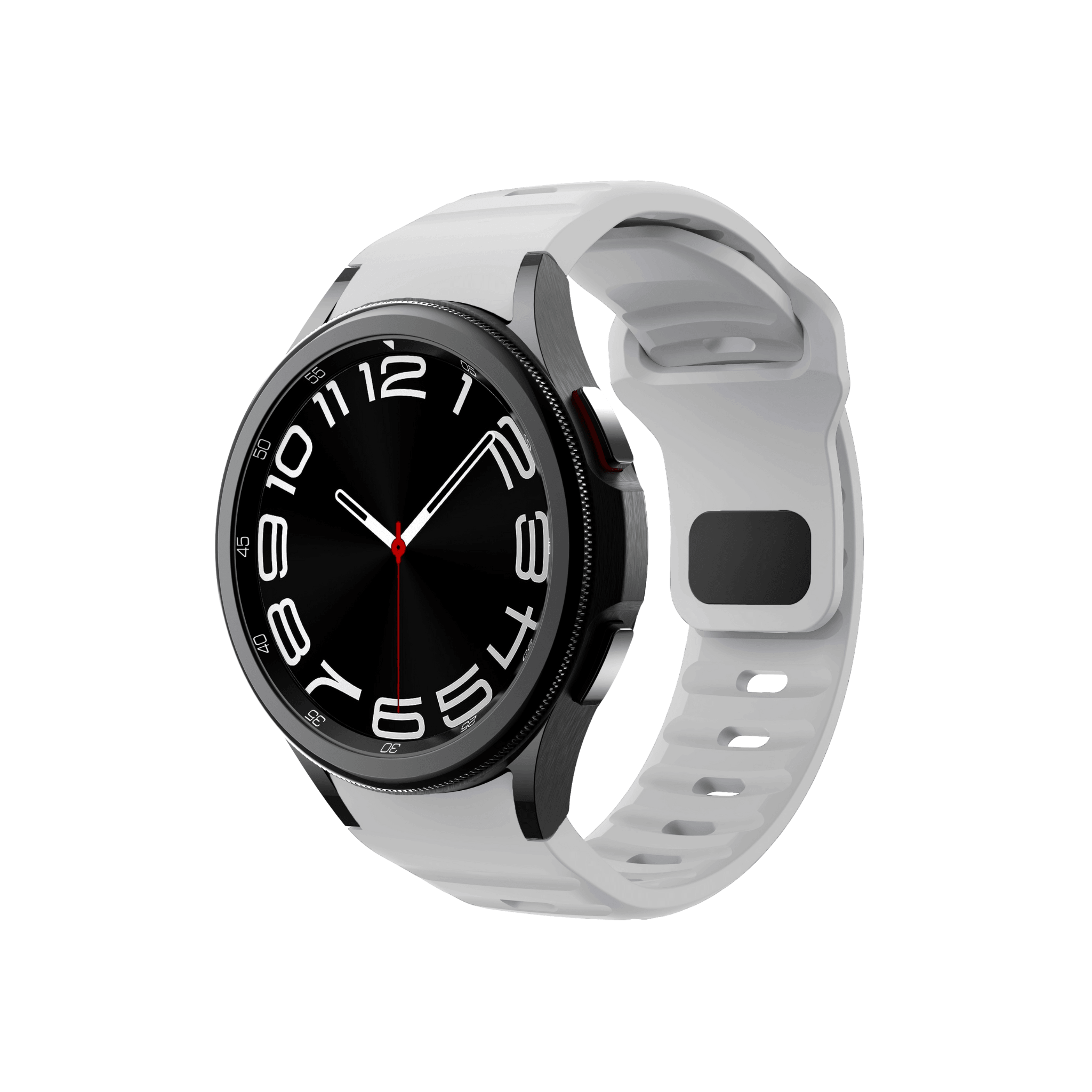 Smartbandz Fit Pulse in Hellgrau – sportliches Silikonarmband mit 20 mm Breite, ideal für Smartwatches beim Training.